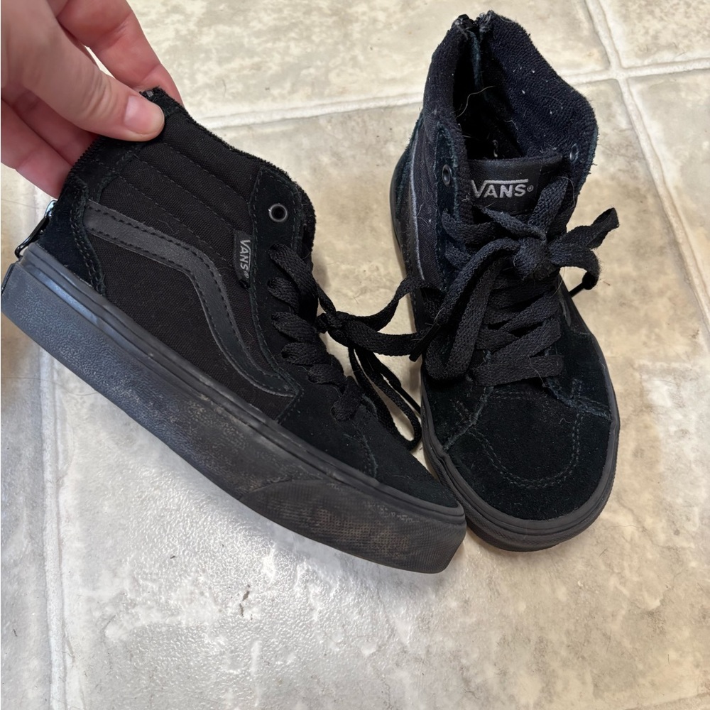 Black High Tops Vans Kids 11